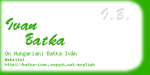 ivan batka business card